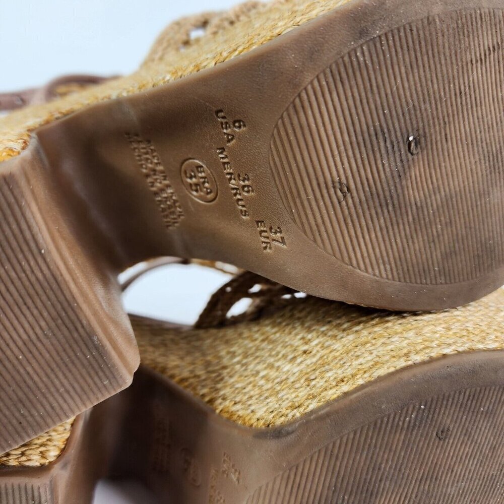 Vicenza Anthropologie Melissa Woven Platform Sandals In Boho Beige Size US 6 - Picture 14 of 16